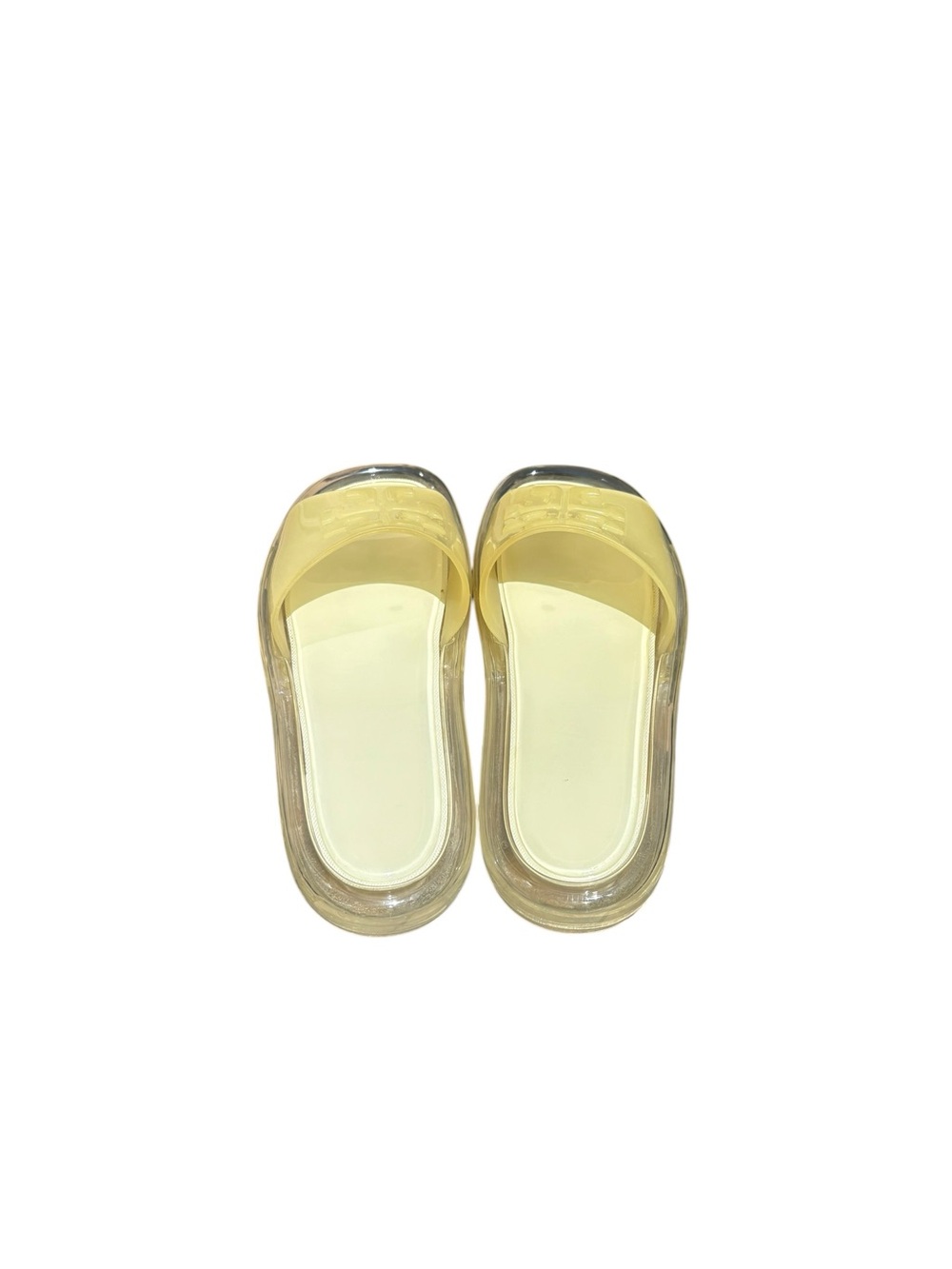 Tory Burch New Ivory Bubble Jelly Slide Sandals with Embossed Logo - size 11 - Picture 3 of 6